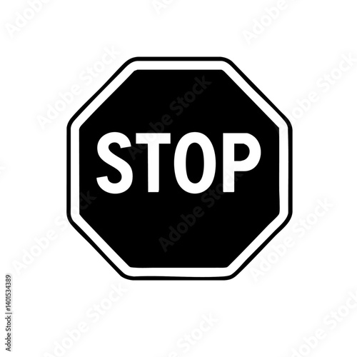 A "STOP" sign vector icon with octagonal shape