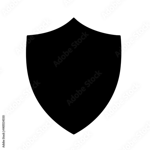 A strong shield vector icon with bold outlines