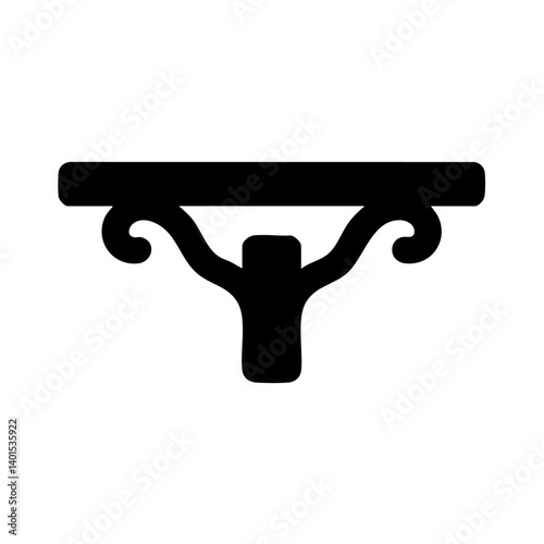 A wall shelf vector icon with brackets