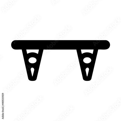 A wall shelf vector icon with brackets