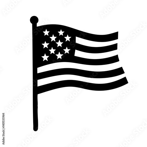 A waving flag vector icon with motion lines