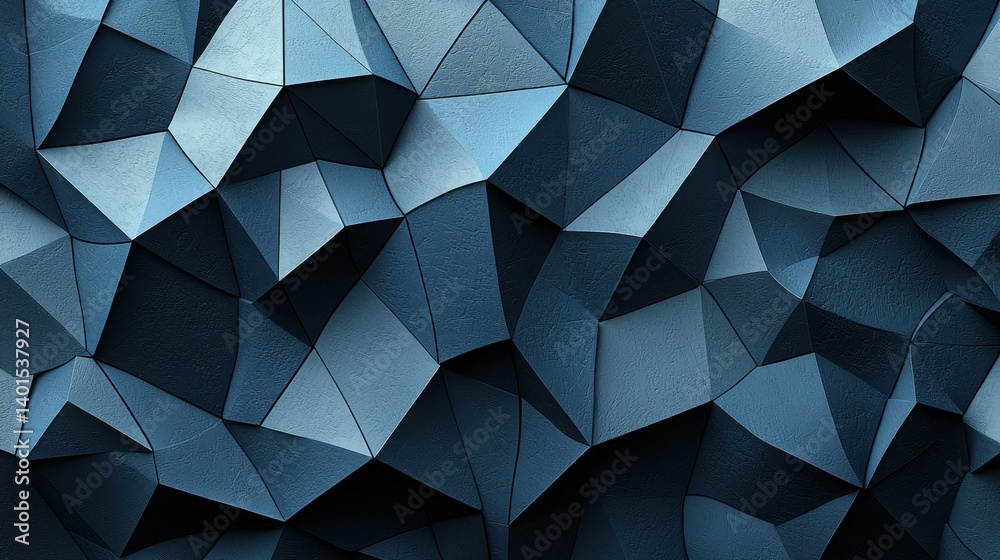 Fototapeta premium Abstract Low-Poly Blue 3D Geometric Texture Background