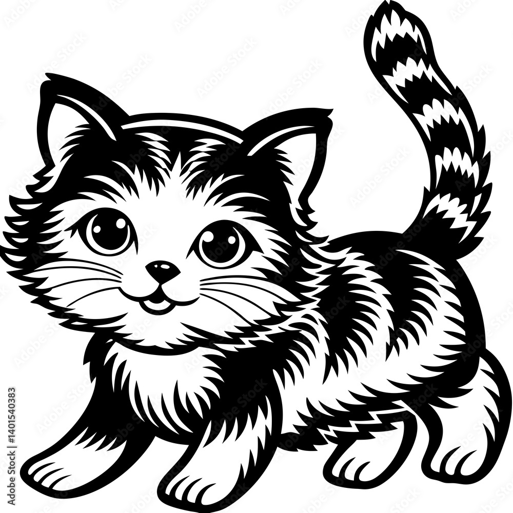 Fototapeta premium a-cute-cat-running