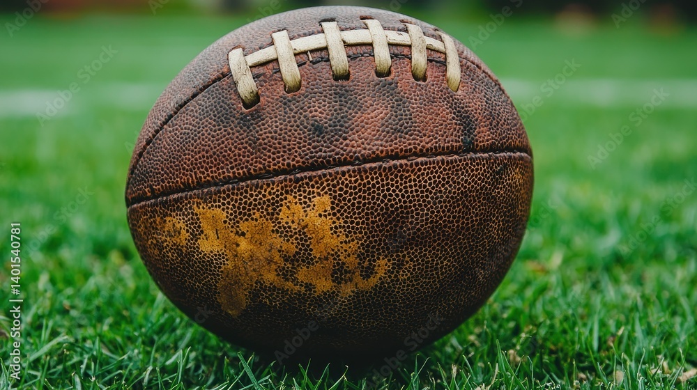 Obraz premium Vintage American Football on Green Grass
