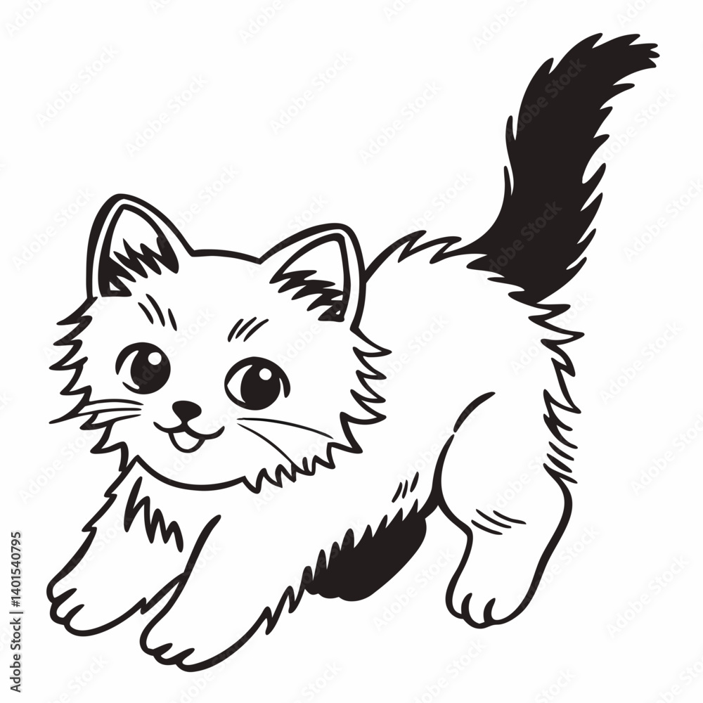 Obraz premium a-cute-cat-running