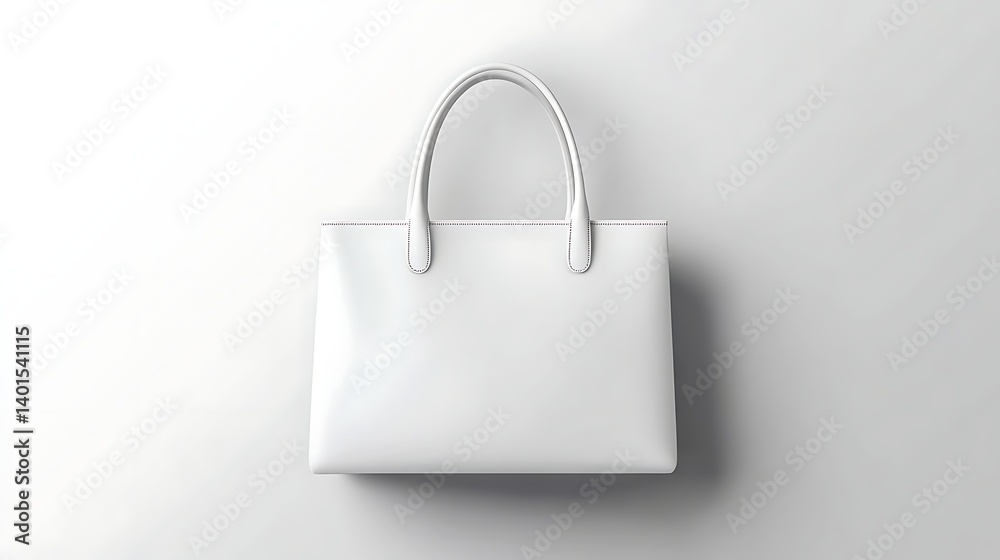 White tote bag mockup on plain white background White tote bag mockup on plain white background