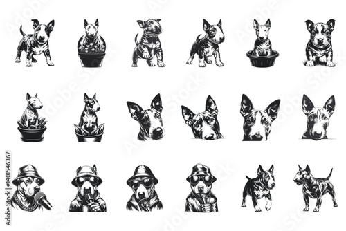 Miniature Bull Terrier SVG Bundle