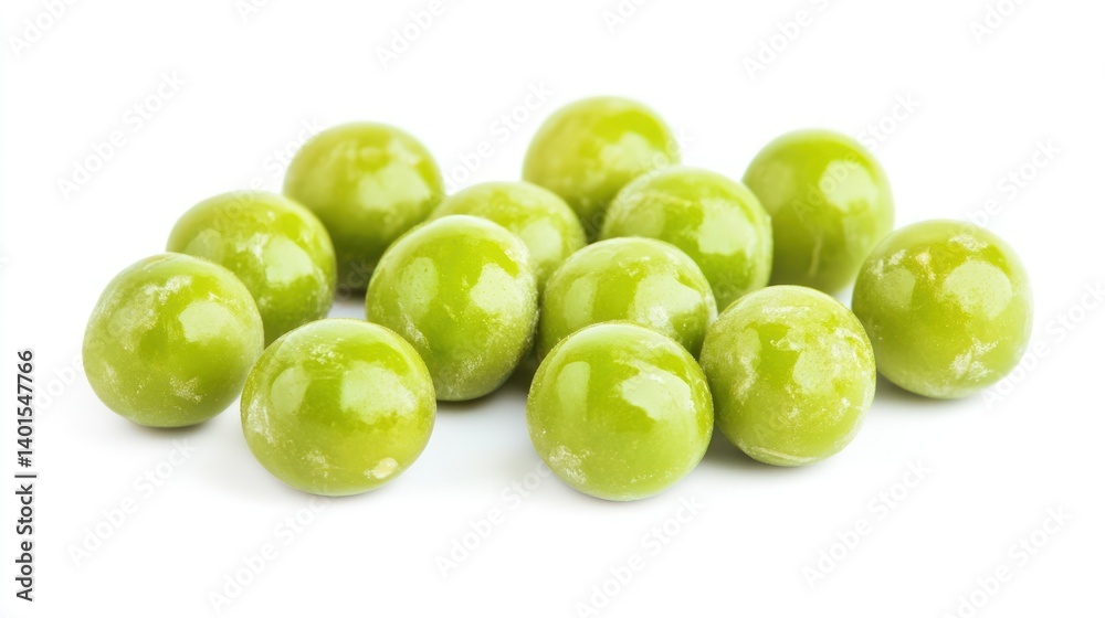 Fresh green peas isolated on white background, perfect for culinary projects focused on organic food or healthy eating Fresh green peas isolated on white background, perfect for culinary projects focused on organic food or healthy eating