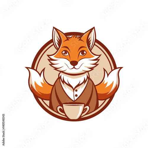 rustic fox mascot logo for artisan caf vector illustration