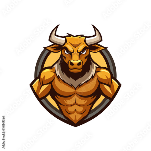 bull mascot logo icon for strong lager vector illustration