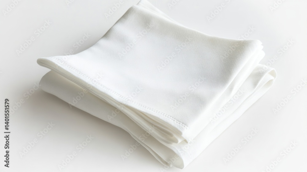 High-quality napkin isolated on white background, ideal for culinary designs, table settings, and restaurant branding High-quality napkin isolated on white background, ideal for culinary designs, table settings, and restaurant branding