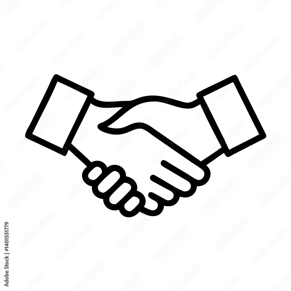 Ícone de aperto de mão entre empresários simbolizando acordo e parceria, PNG com fundo transparente ou formato SVG