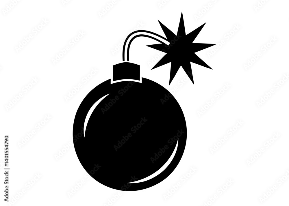 The Explosive Icon: A stark, graphic representation of a classic bomb, ready to detonate. The image captures the essence of potential chaos and danger. The Explosive Icon: A stark, graphic representation of a classic bomb, ready to detonate. The image captures the essence of potential chaos and danger.