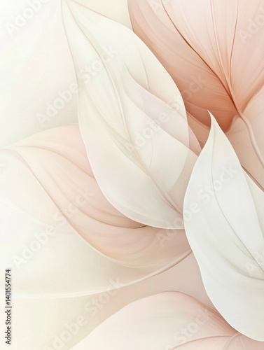 Pastel leaf pattern with organic curves in a soft, natural background emphasizing tranquility and simplicity