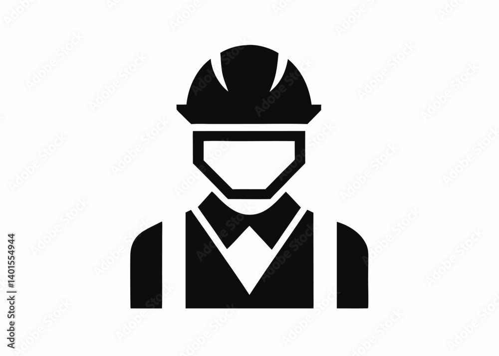 Silhouette of a construction worker: A simple, strong silhouette of a construction worker, highlighting the vital role and dedication of workers in the industry. Silhouette of a construction worker: A simple, strong silhouette of a construction worker, highlighting the vital role and dedication of workers in the industry.
