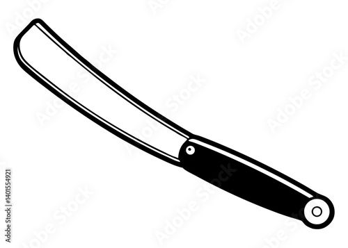 Sleek Kitchen Knife Silhouette: A minimalist, monochrome image of a modern kitchen knife, presenting a sharp, clean aesthetic for culinary-themed projects.