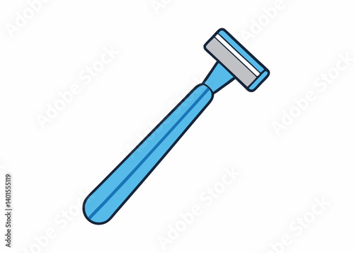 Sharp Grooming Precision: A blue razor, its design promises a close, clean shave, standing as a symbol of personal care and daily grooming.
