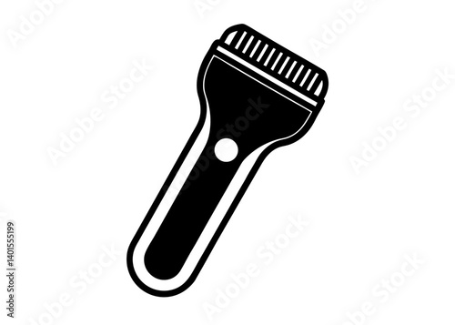 Minimalist Flashlight Icon: A stark, monochromatic image of a flashlight against a clean, minimalist background, perfect for design projects related to light and technology. 