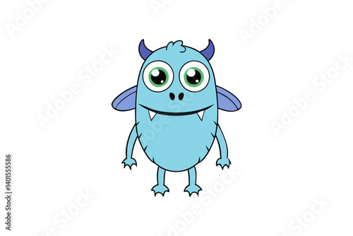 Adorable Monster Character with Many Eyes