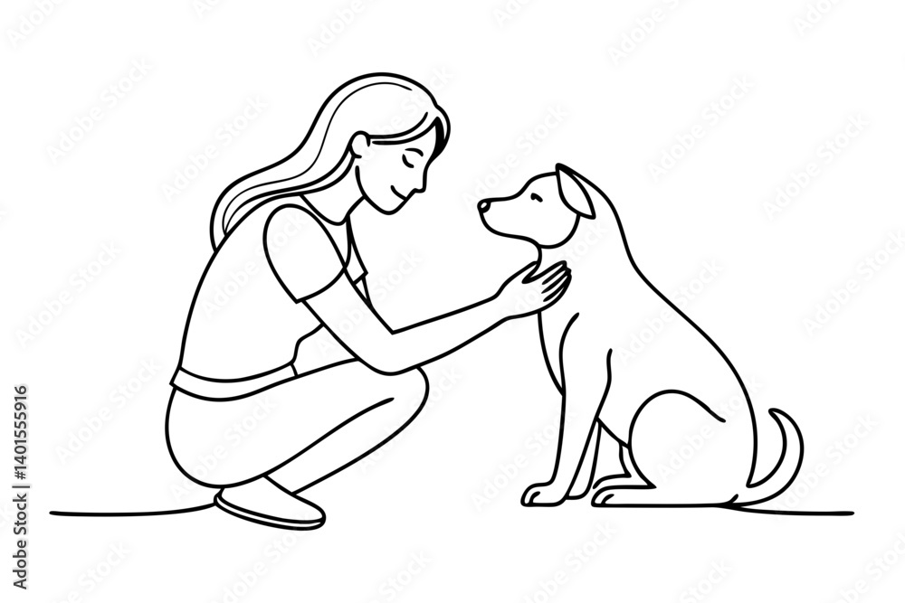 Obraz premium Heartfelt Hug Between Woman and Her Dog