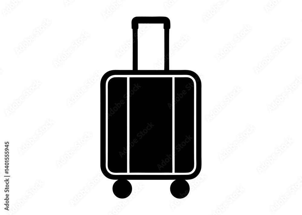 Monochrome Suitcase: A simple black and white depiction of a suitcase, ready for adventure. Perfectly portrays the idea of travel and exploration. Monochrome Suitcase: A simple black and white depiction of a suitcase, ready for adventure. Perfectly portrays the idea of travel and exploration.