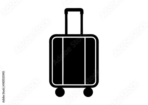 Monochrome Suitcase: A simple black and white depiction of a suitcase, ready for adventure. Perfectly portrays the idea of travel and exploration.