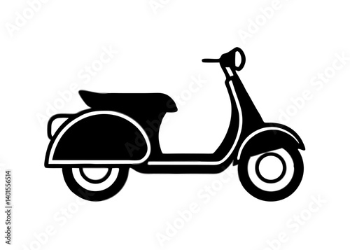 Retro Ride: A classic scooter silhouette, a symbol of freedom, evokes a sense of nostalgia, hinting at adventures and the spirit of exploration.
