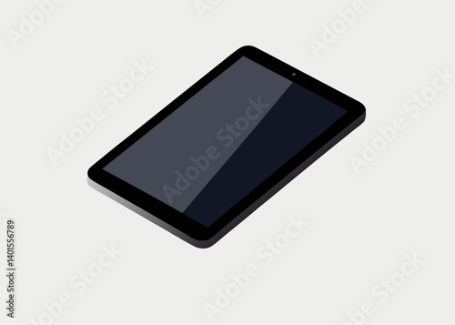 Modern Tablet: A sleek, modern tablet device rests diagonally, its dark screen contrasting against a muted background, inviting exploration of digital interfaces.