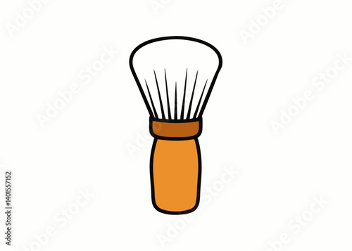 Shaving Brush Isolated: A clean illustration of a classic shaving brush on a flat, minimalist background, showcasing grooming essentials and a timeless aesthetic.