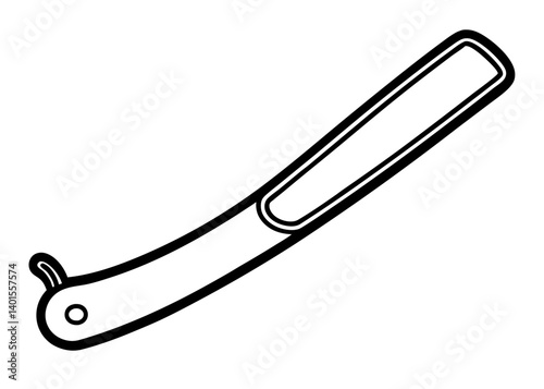 Straight Razor: Clean, simple outline of a straight razor, embodying classic grooming and a touch of vintage elegance.