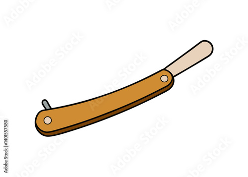 Vintage Straight Razor: A classic, detailed illustration showcases an antique straight razor, a timeless symbol of grooming and precision, resting against a neutral background.