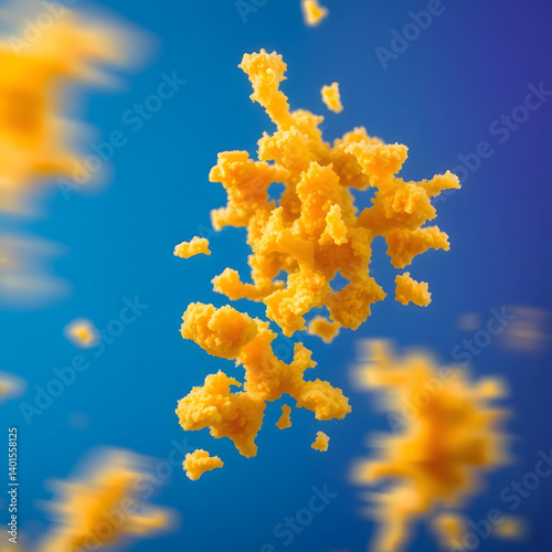 Crispy Fried Chicken Crumbs Floating in Air