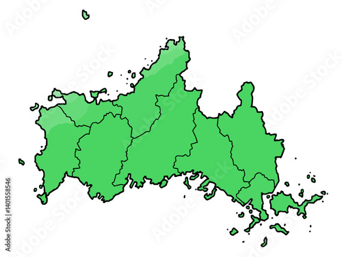 少しゆるい山口県地図 地域分け 中国地方 西日本