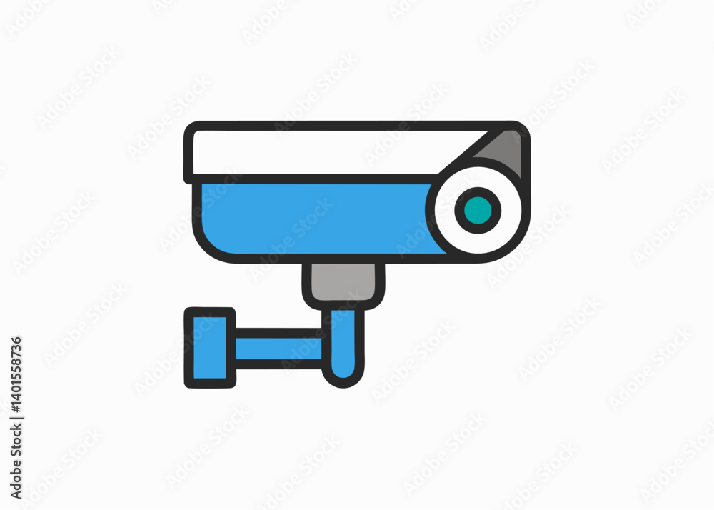 Surveillance Camera Icon: A vector illustration of a sleek, modern surveillance camera, exuding a sense of security and technological advancement. Ideal for themes related to safety and monitoring. Surveillance Camera Icon: A vector illustration of a sleek, modern surveillance camera, exuding a sense of security and technological advancement. Ideal for themes related to safety and monitoring.