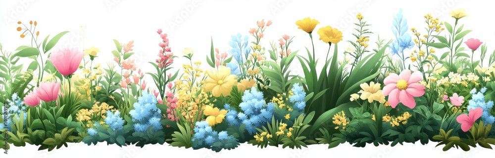 A colorful crayon drawing by a child featuring flowers, with noticeable scribbles and pencil marks on a white background, illustrating a spring and nature theme A colorful crayon drawing by a child featuring flowers, with noticeable scribbles and pencil marks on a white background, illustrating a spring and nature theme