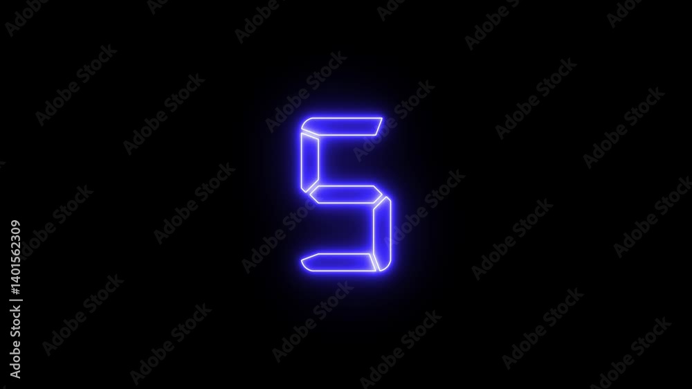 Neon glowing 10 second countdown with circle animation, 10 to 0 animation countdown. 4k video Neon glowing 10 second countdown with circle animation, 10 to 0 animation countdown. 4k video