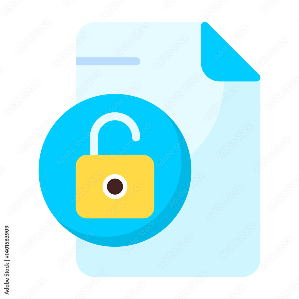 Fototapeta premium File Unlock Flat Icon