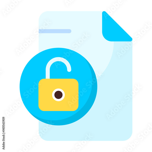 File Unlock Flat Icon