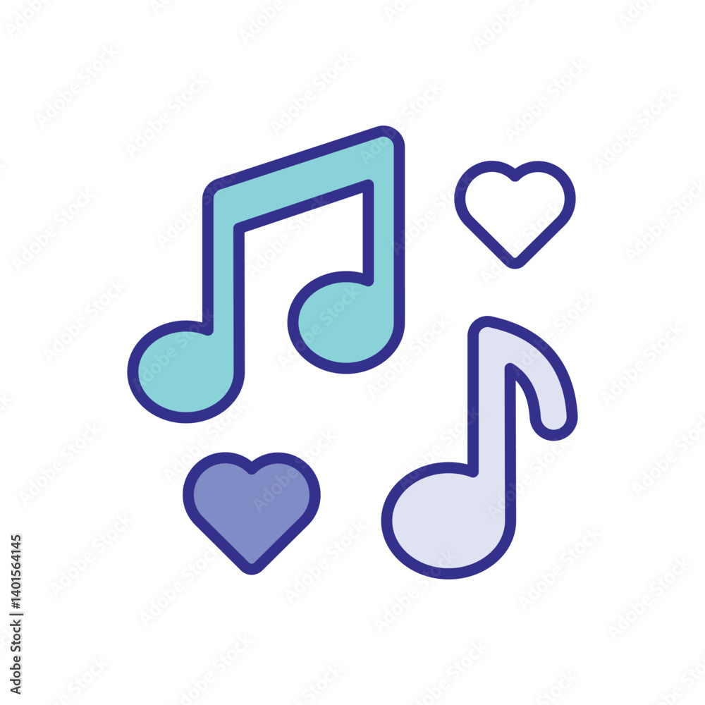 Love Music Icon Vector Stock Illustration Love Music Icon Vector Stock Illustration
