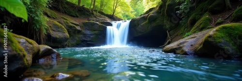 Close-up view of Lower Proxy Falls, intricate water flow , water texture, detail, close-up photo
