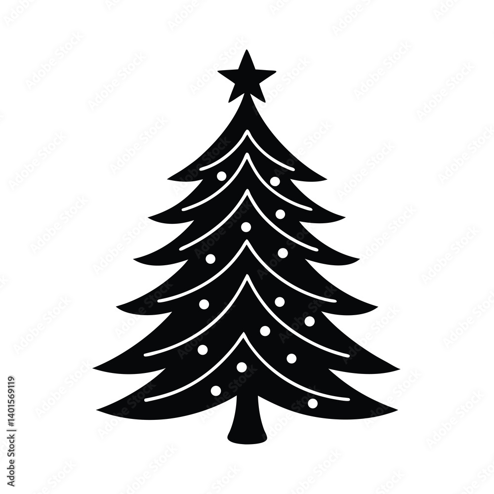 Obraz premium christmas tree vector illustration