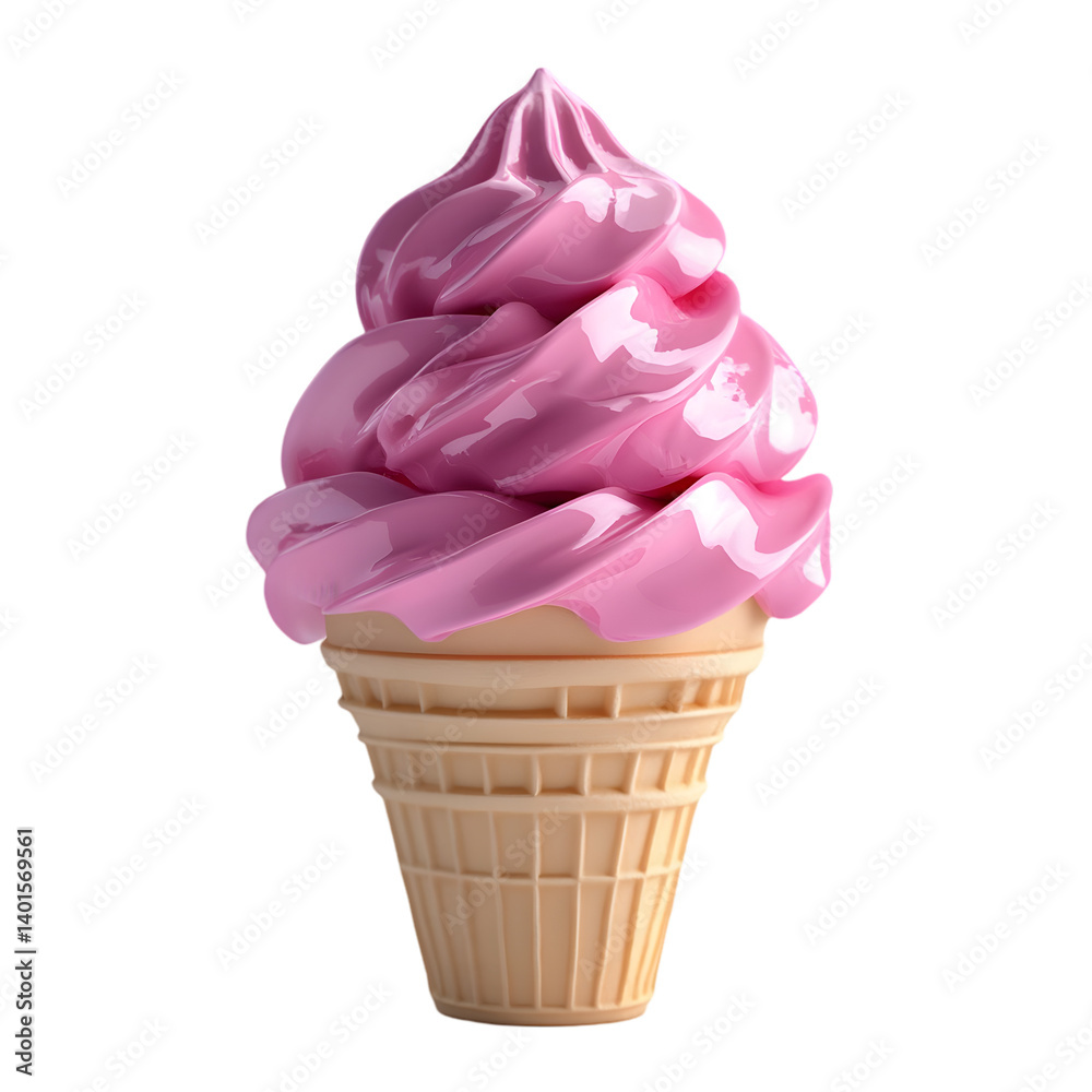3D ice cream icon isolated on transparent background showcasing a delicious and colorful design perfect for dessert 3D ice cream icon isolated on transparent background showcasing a delicious and colorful design perfect for dessert