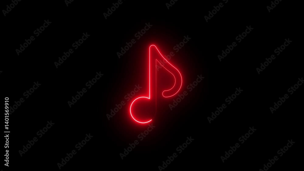 Neon music icon animation. neon glowing single musical note icon motion graphics .neon line Music note, neon line music sign neon musical note icons Neon music icon animation. neon glowing single musical note icon motion graphics .neon line Music note, neon line music sign neon musical note icons