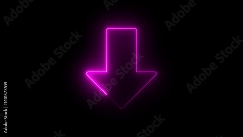 Wallpaper Mural Glowing neon line swipe down arrow icon. download icon sign. down arrows icon. Download arrow animation. Bouncing down icon Torontodigital.ca