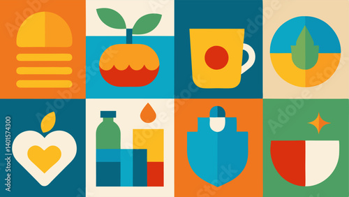 Colorful Texture An artistic depiction of various textures and colors that symbolize different benefits like hydration revitalization and nourishment.