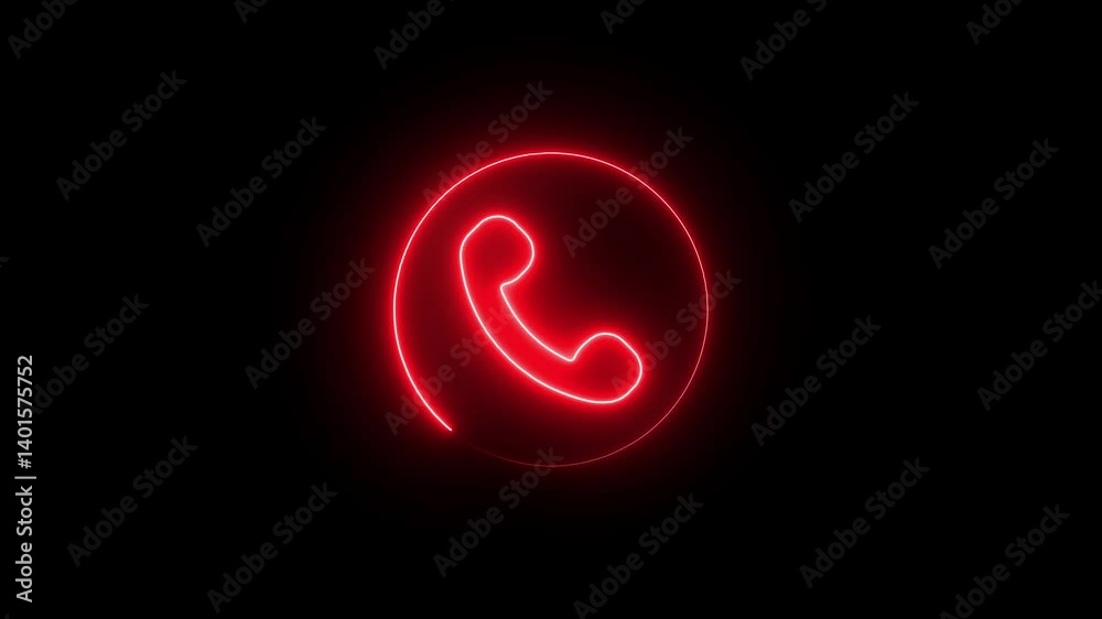 Neon call icon voice animation on black background Neon glowing call icon voice animation Handset icon 4k animation. Calling icon concept animation Neon call icon voice animation on black background Neon glowing call icon voice animation Handset icon 4k animation. Calling icon concept animation