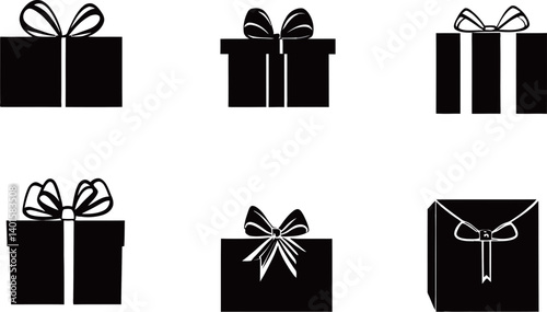A collection of six beautifully wrapped gift boxes in various styles.