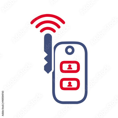 Remote key fob with signal waves in a modern design  
