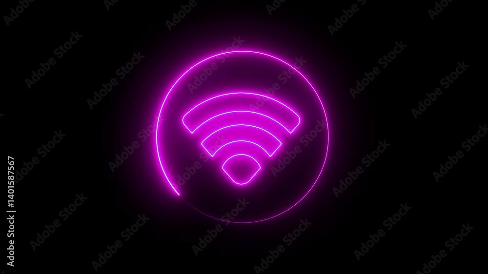 Neon line wi-fi sign icon. Wireless and wifi icon or sign for remote internet access. signal symbol. wireless networking Radio icon Wi fi signal icon router hotspot sign symbol