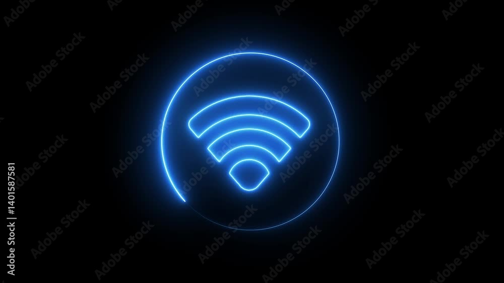 Neon line wi-fi sign icon. Wireless and wifi icon or sign for remote internet access. signal symbol. wireless networking Radio icon Wi fi signal icon router hotspot sign symbol